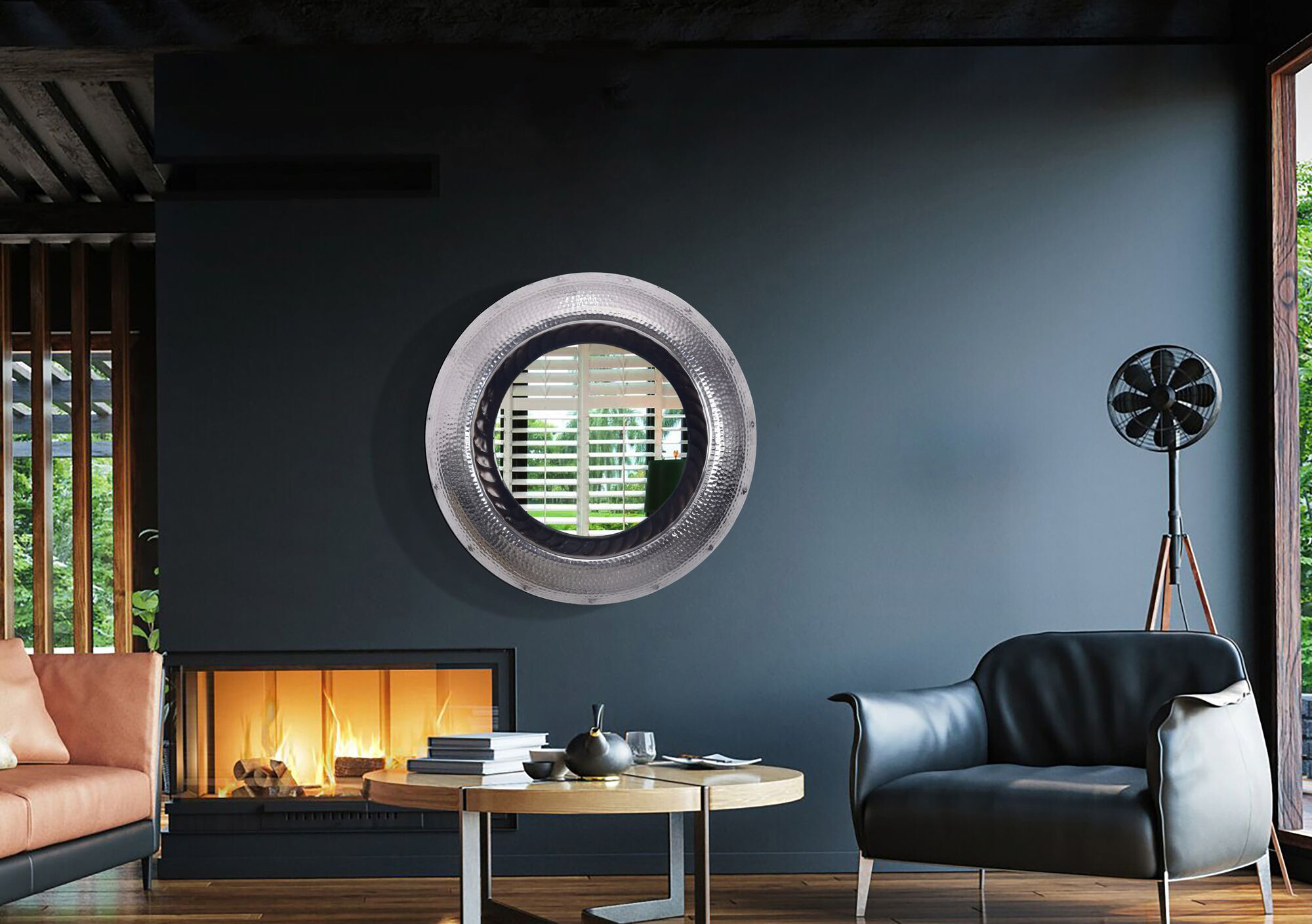 Wohnling Wandspiegel silber Metall T/D: ca. 9x74 cm