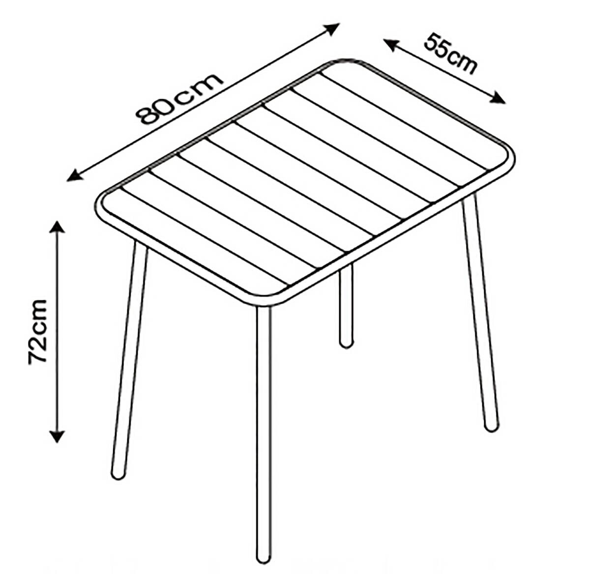 VCM Gartentisch Sumila schwarz Stahl B/H/L: ca. 80x72x55 cm