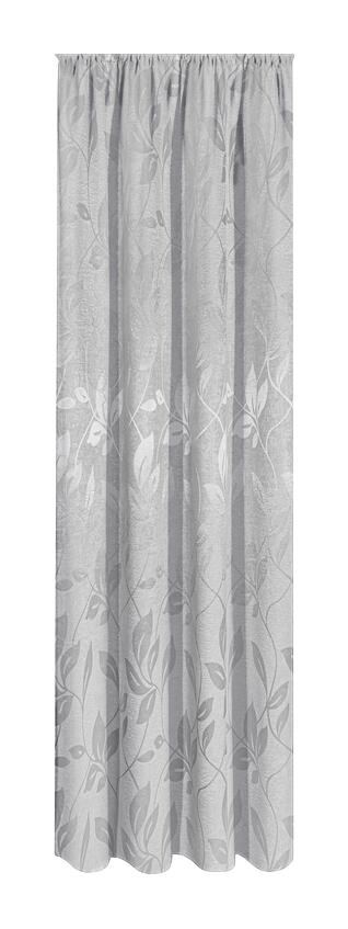 Happy Home Dekovorhang Blätter silber B/L: ca. 140x245 cm