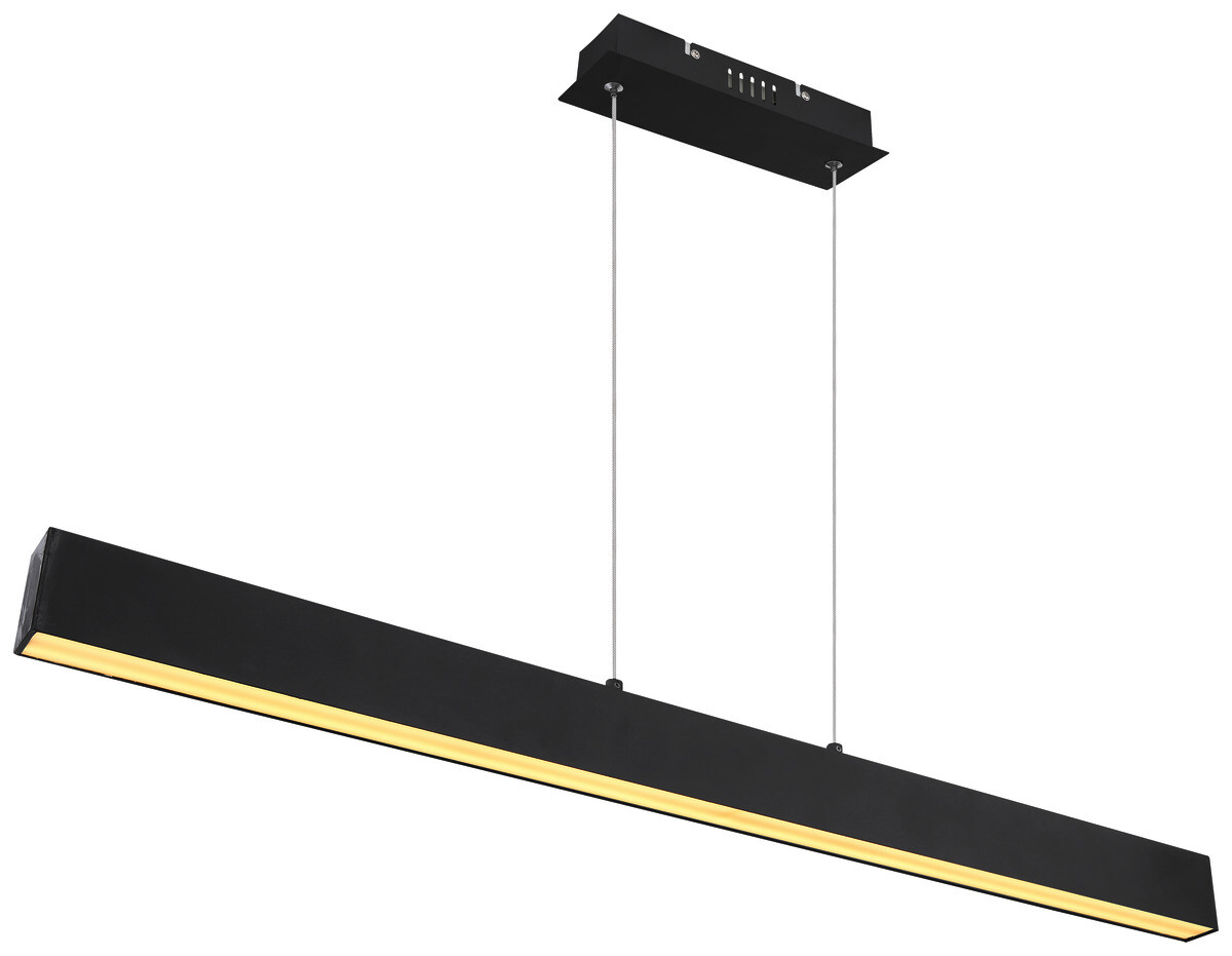 GLOBO Pendelleuchte Verena schwarz Opal Kunststoff Metall B/H/T: ca. 121x120x8 cm