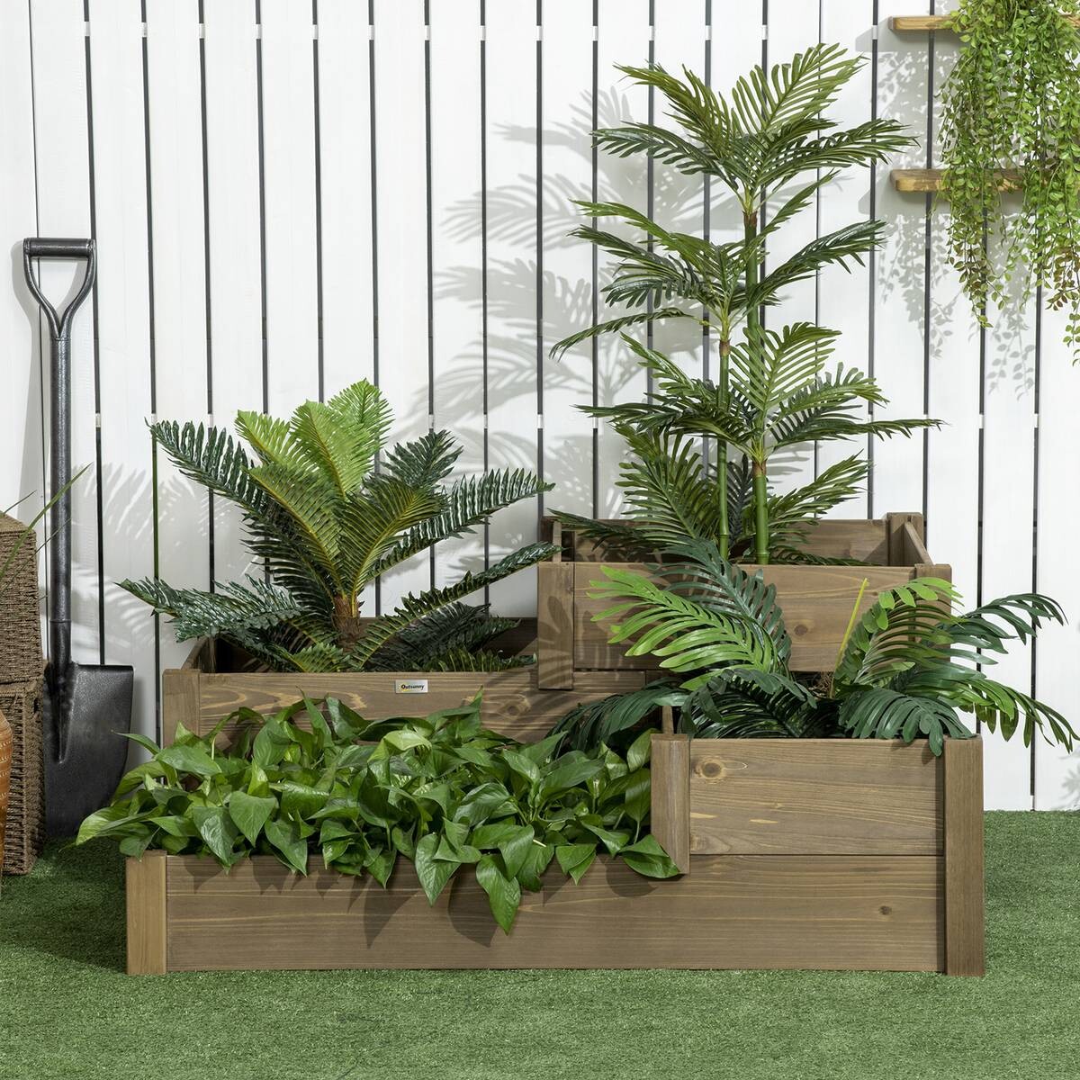 Outsunny Hochbeet braun B/H/L: ca. 122x51x122 cm