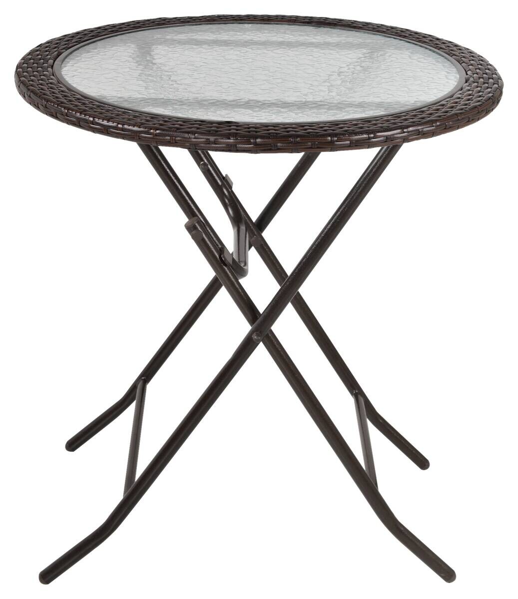 Outsunny Gartentisch braun Edelstahl B/H/L: ca. 68x68x73 cm