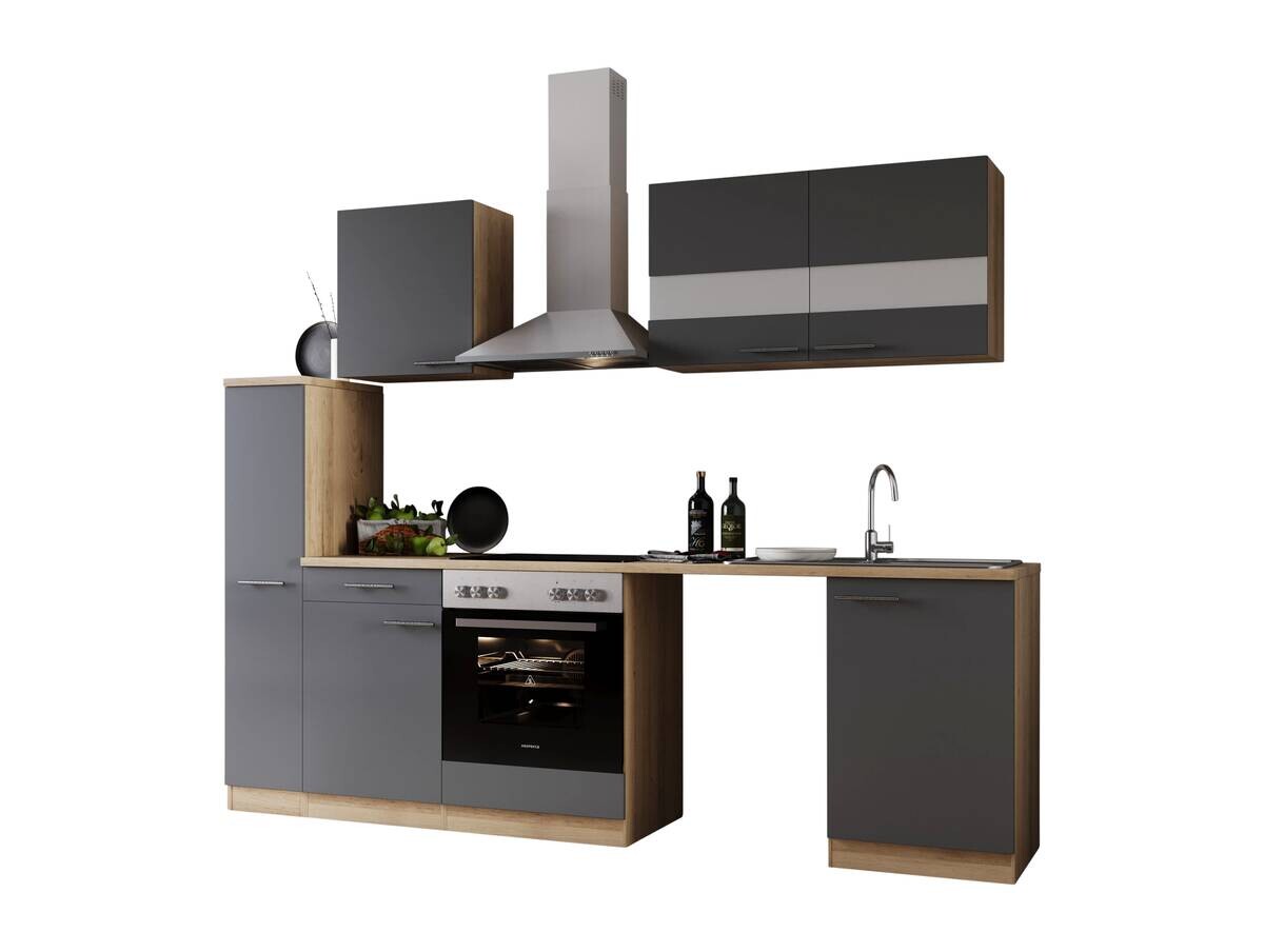 Respekta Küchenblock Merle grau B/H/T: ca. 250x200x60 cm