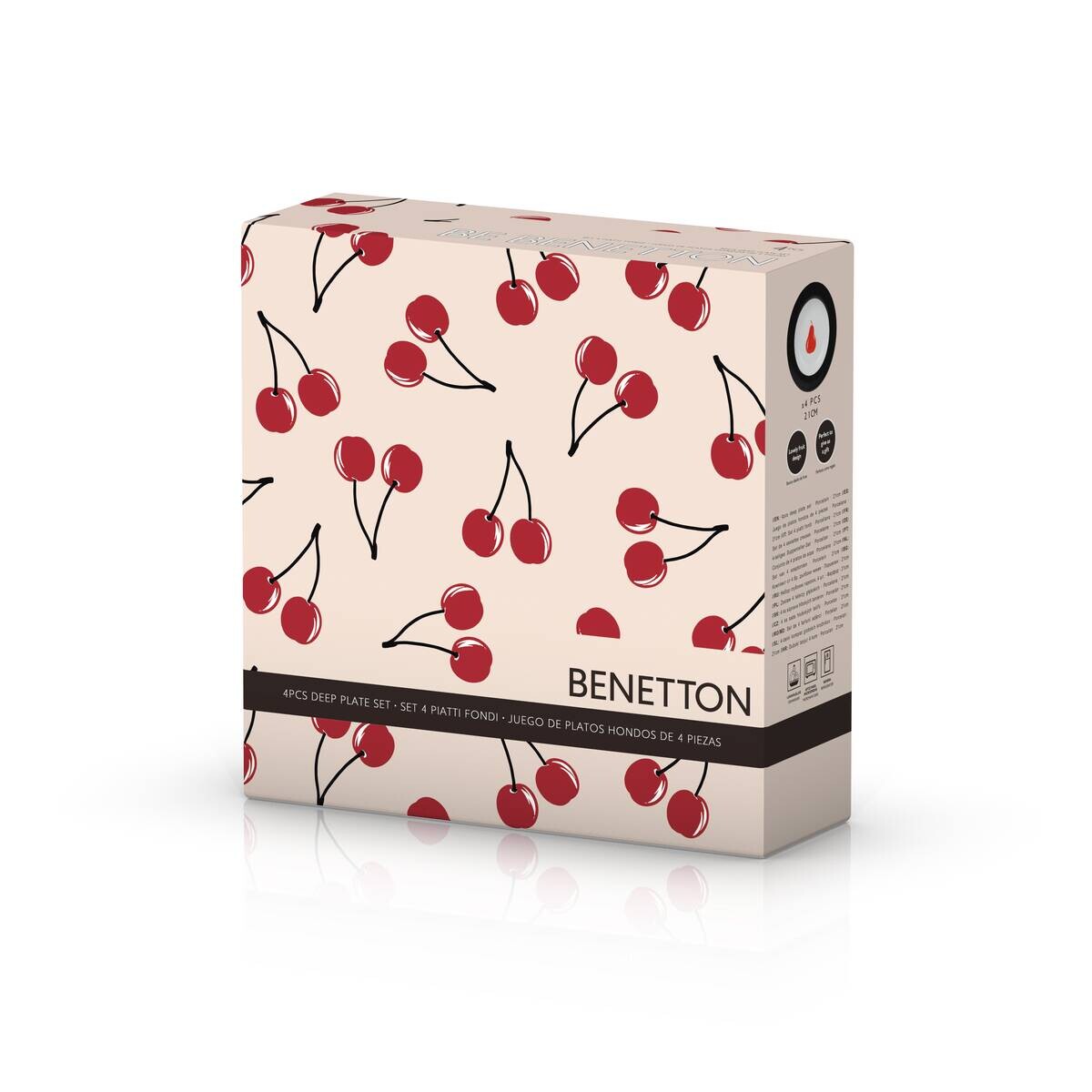 BENETTON Essteller tief BENETTON FRUITS grau Porzellan D: ca. 21 cm