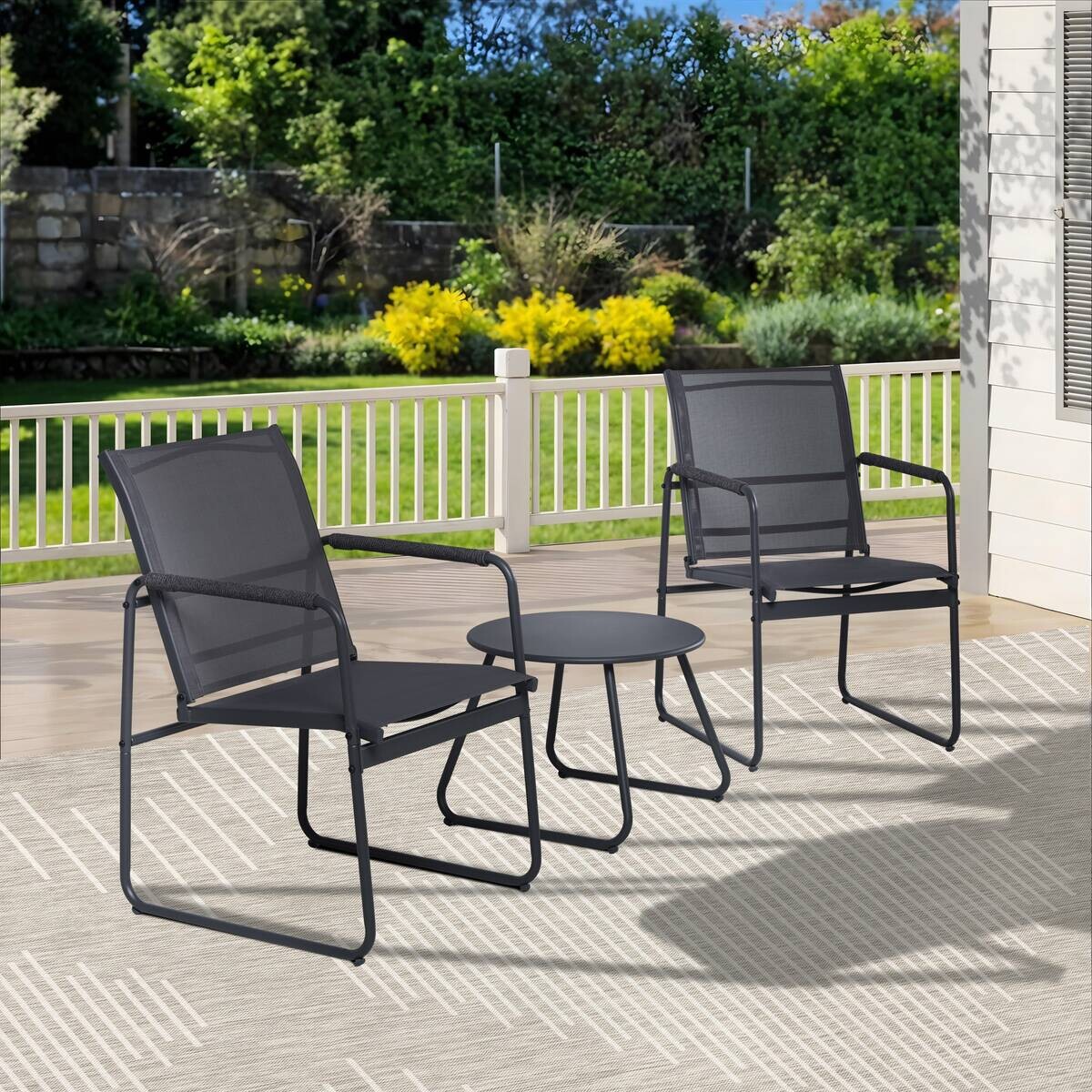 POCOline Gartensitzgruppe Lagos dunkelgrau Stahl