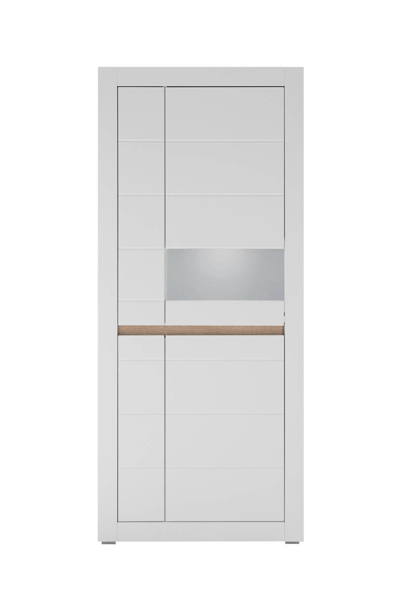 Vitrine Chester weiß matt B/H/T: ca. 85x198x35 cm