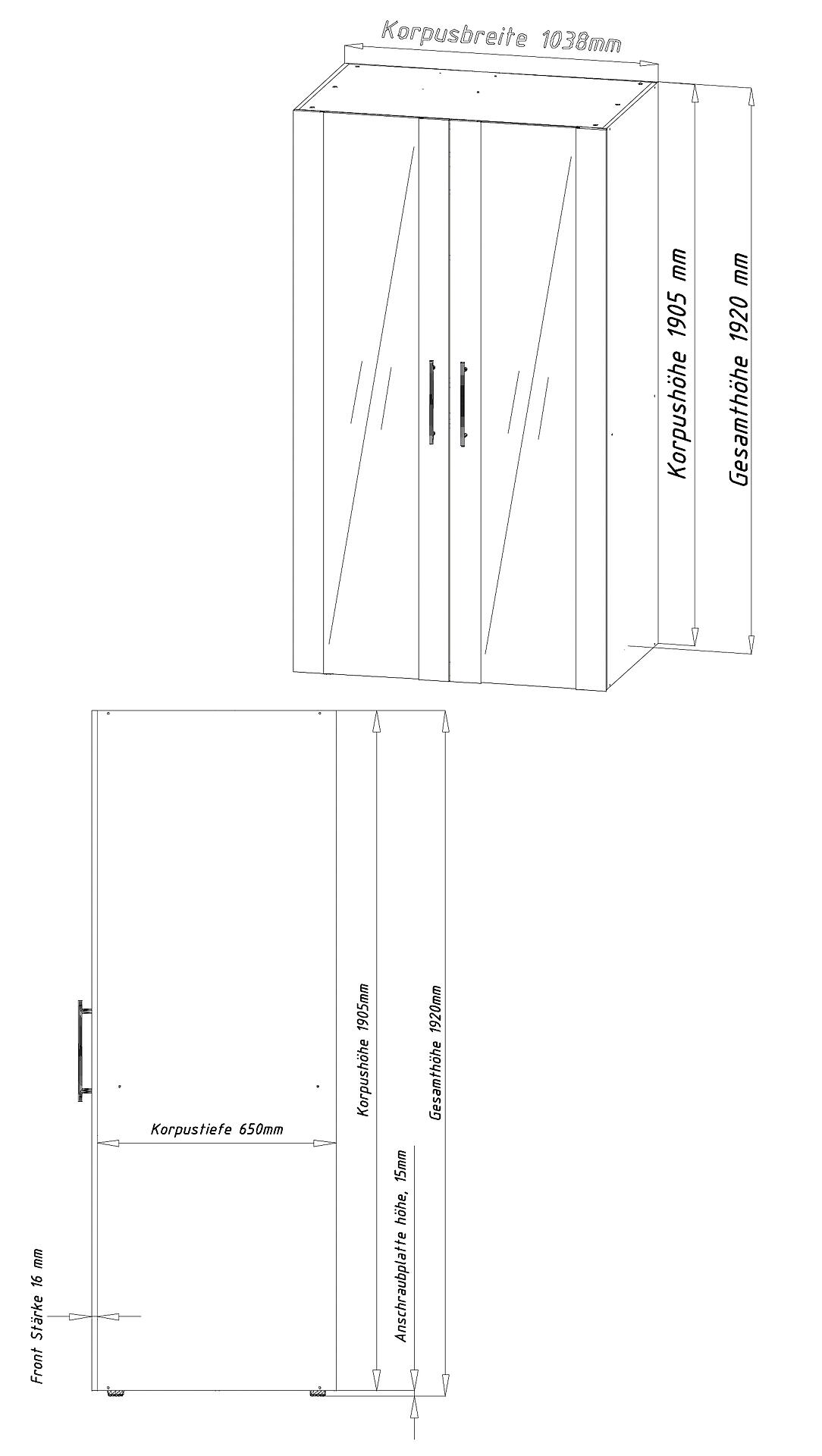 Respekta Schrankküche Economy weiß matt B/H/T: ca. 104x193x67 cm