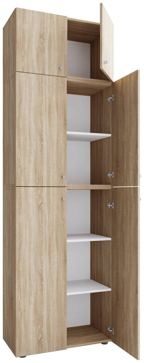 Schuhschrank Lona Eiche Sonoma Nachbildung weiß B/H/T: ca. 70x223x39 cm