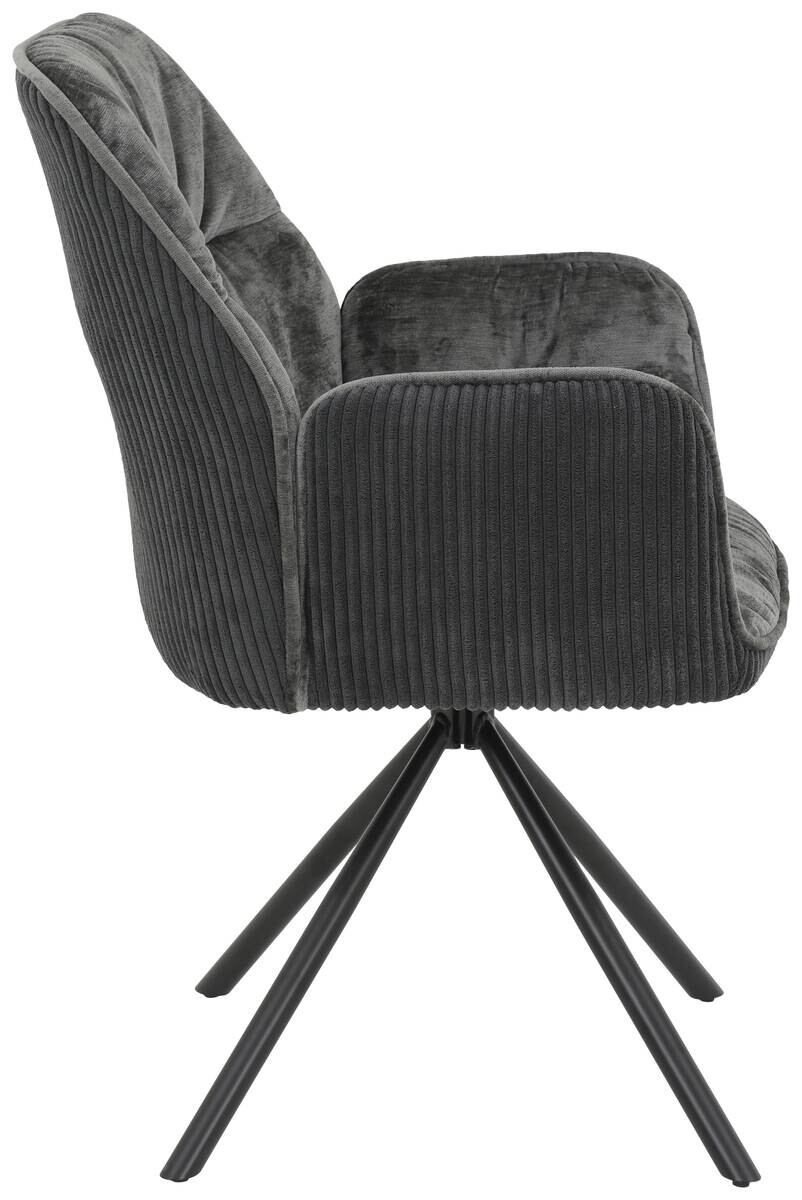 Sessel Amira anthrazit Metall Samt B/H/T: ca. 56x89x61 cm