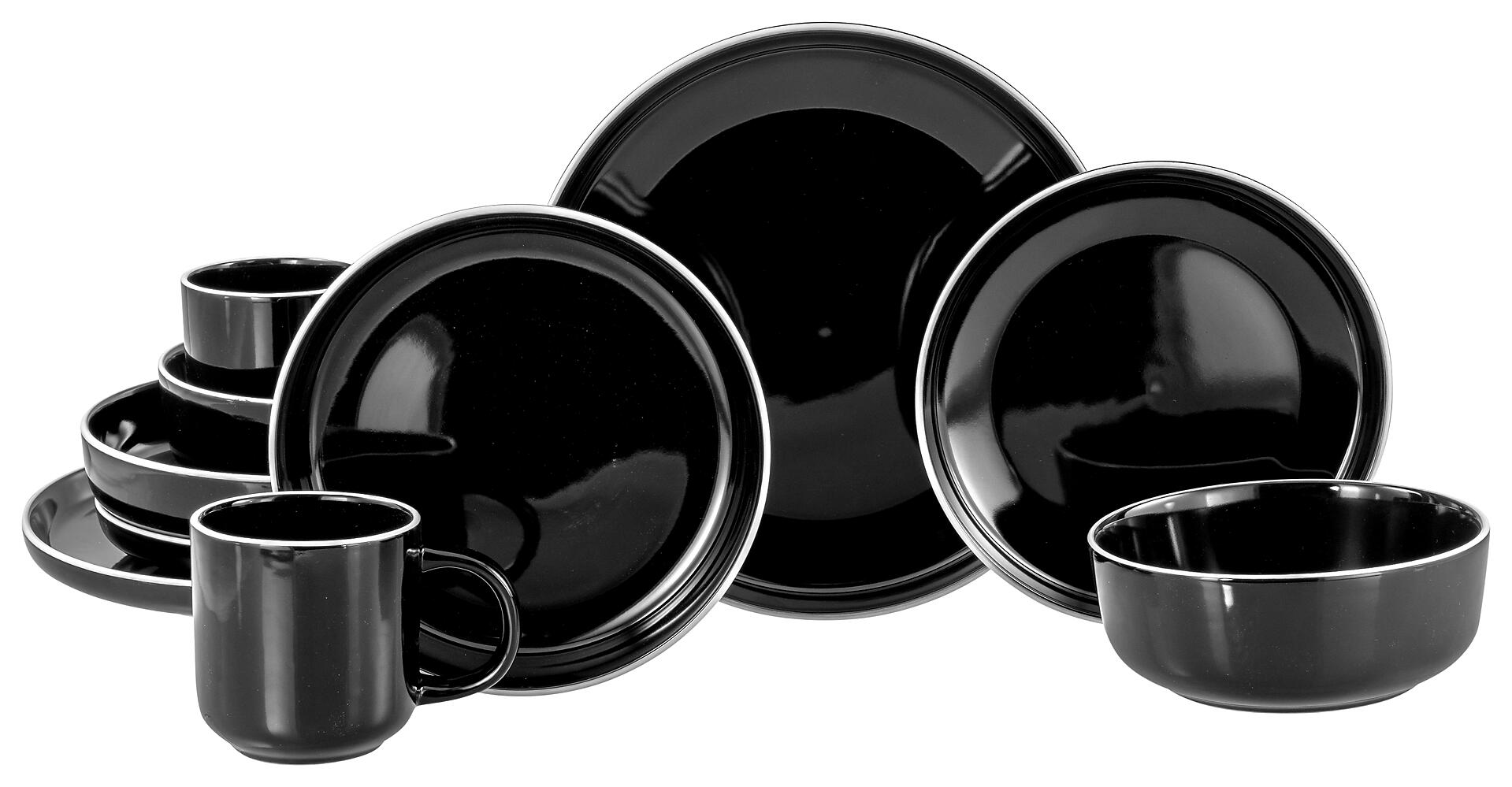 CreaTable Kombiservice Nordic Gourmet schwarz Steinzeug 10 tlg.
