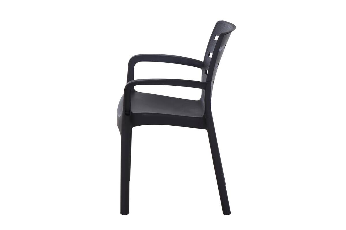 ProGarden Stapelsessel Borneo anthrazit Kunststoff B/H/L: ca. 605x82x61 cm