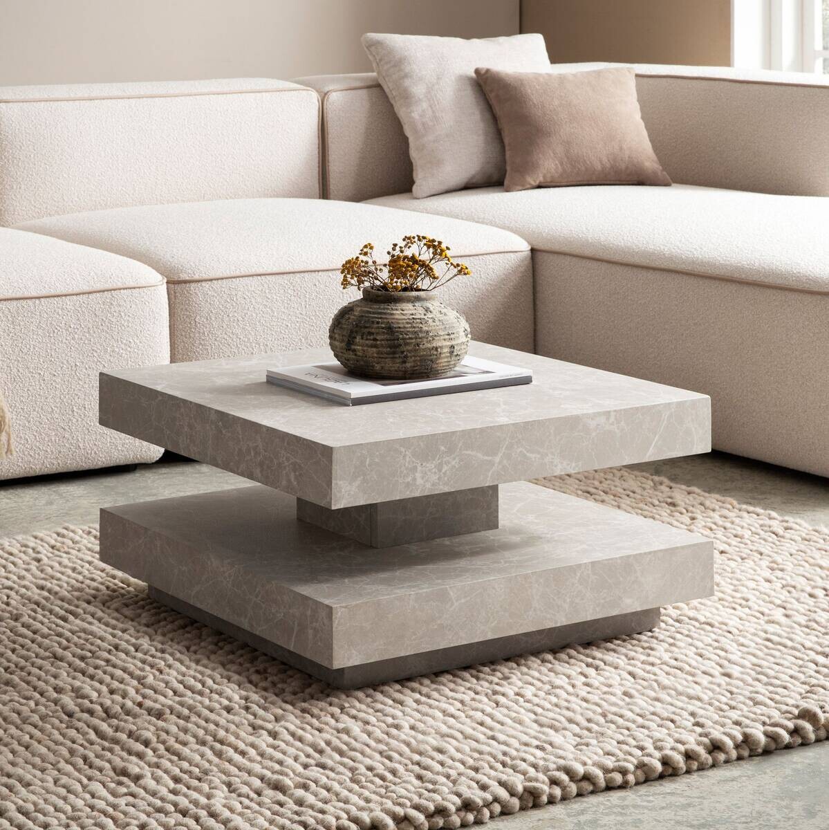 Wohnling Couchtisch sand B/H/T: ca. 60x34x60 cm