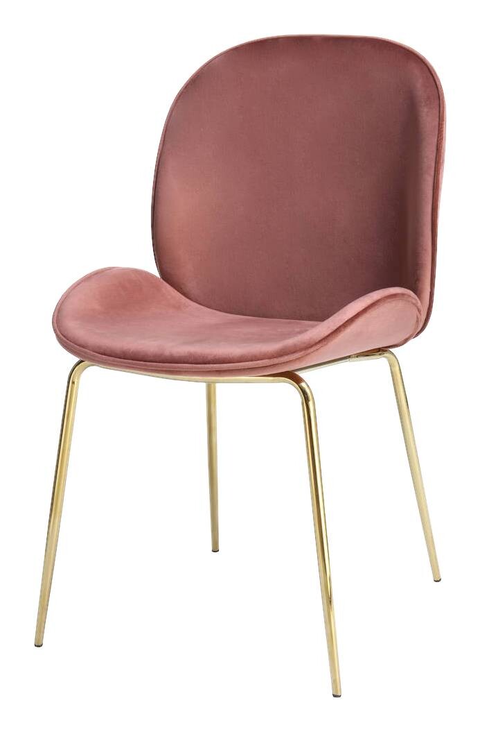 Stuhl Charlize 100 2er altrosa Microfaser B/H/T: ca. 48x87x59 cm