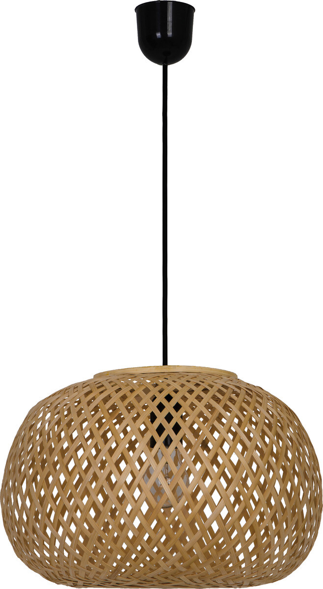 POCOline Pendelleuchte Bella natur schwarz Bambus Kunststoff L/D: ca. 130x35 cm E27 1 Brennstellen