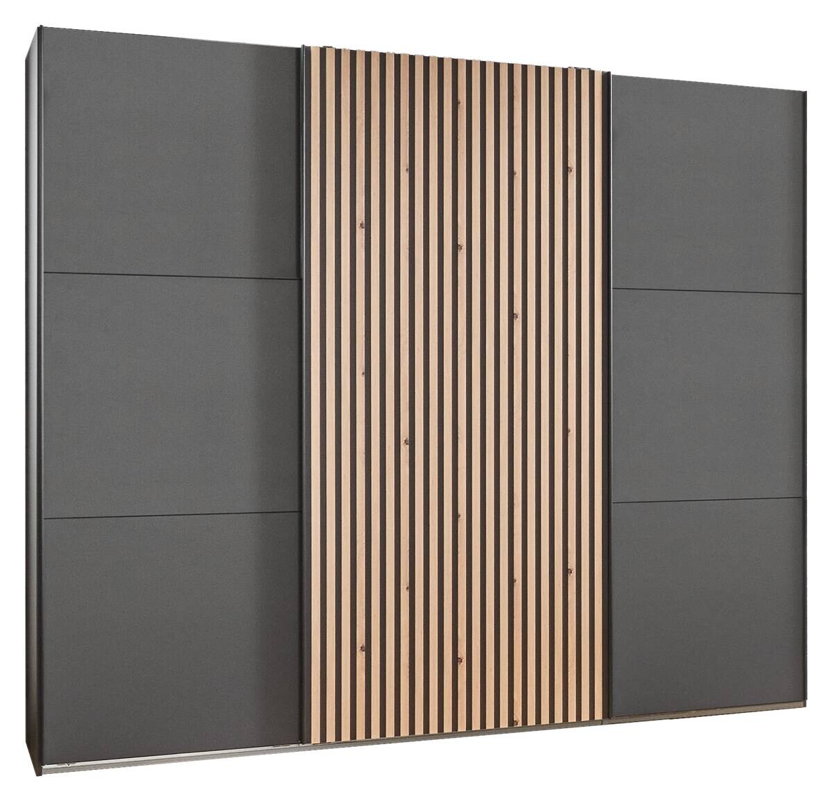 Schwebetürenschrank Ancona Graphit Artisan Nachbildung B/H/T: ca. 250x216x65 cm