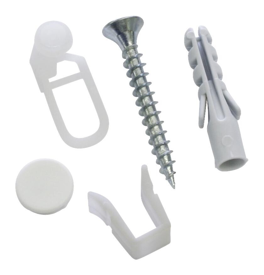 Boviva Zubehör-Set für Gardinenschiene weiß Kunststoff 2.0 Läufe