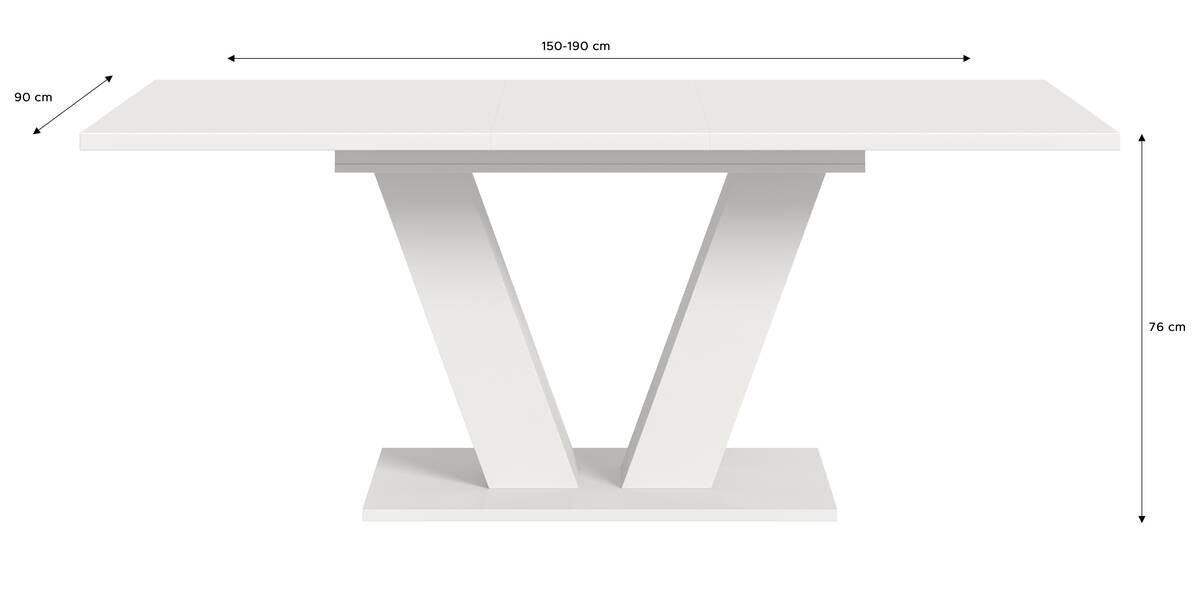 Esstisch MOTION weiß B/H/T: ca. 150x76x90 cm