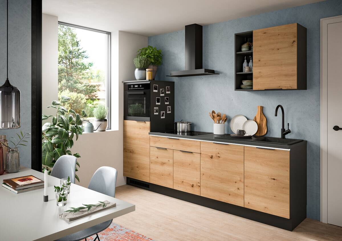 xonox.home Küchenblock Charly Eiche Artisan Nachbildung B/H/T: ca. 260x222x60 cm