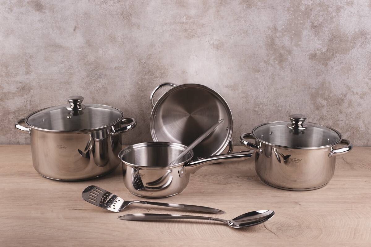 SAN IGNACIO Topfset Lexia silber Edelstahl 9 tlg.