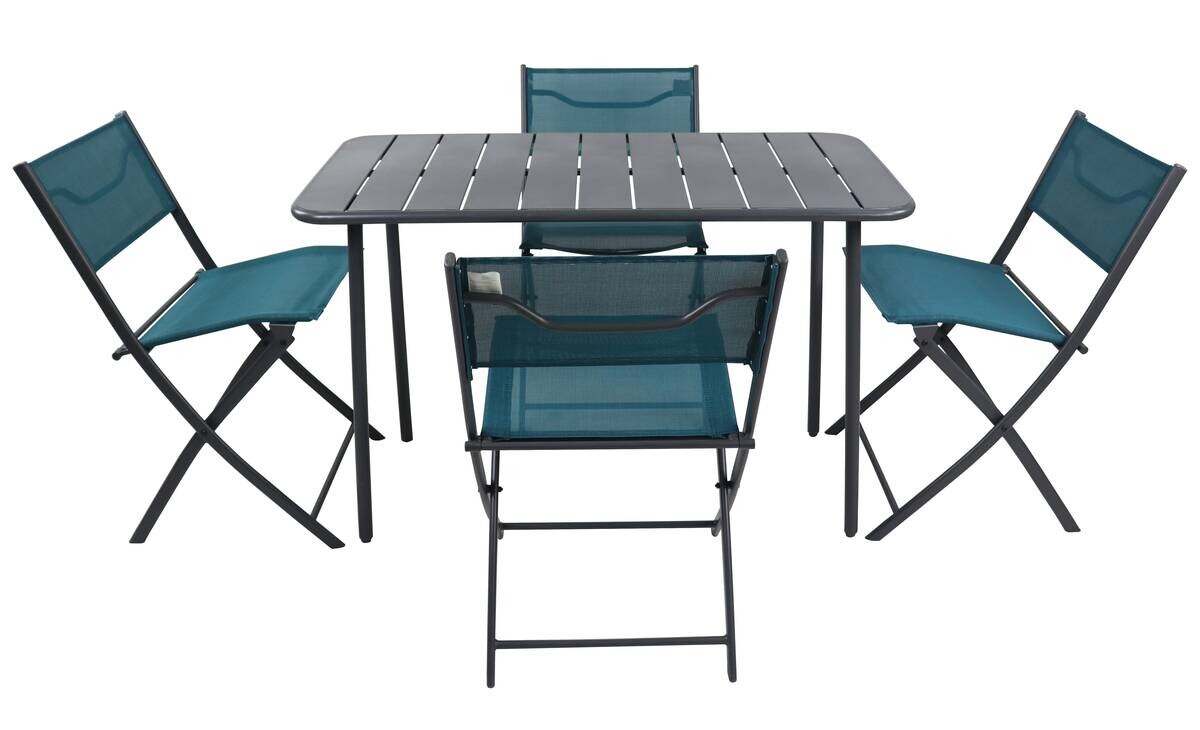 VCM Gartensitzgruppe Sumila türkis Stahl B/H/L: ca. 45x79x46 cm