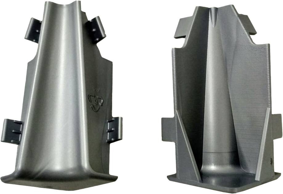 Innenecke Silbergrau L/B/H: ca. 1x1x5,8 cm