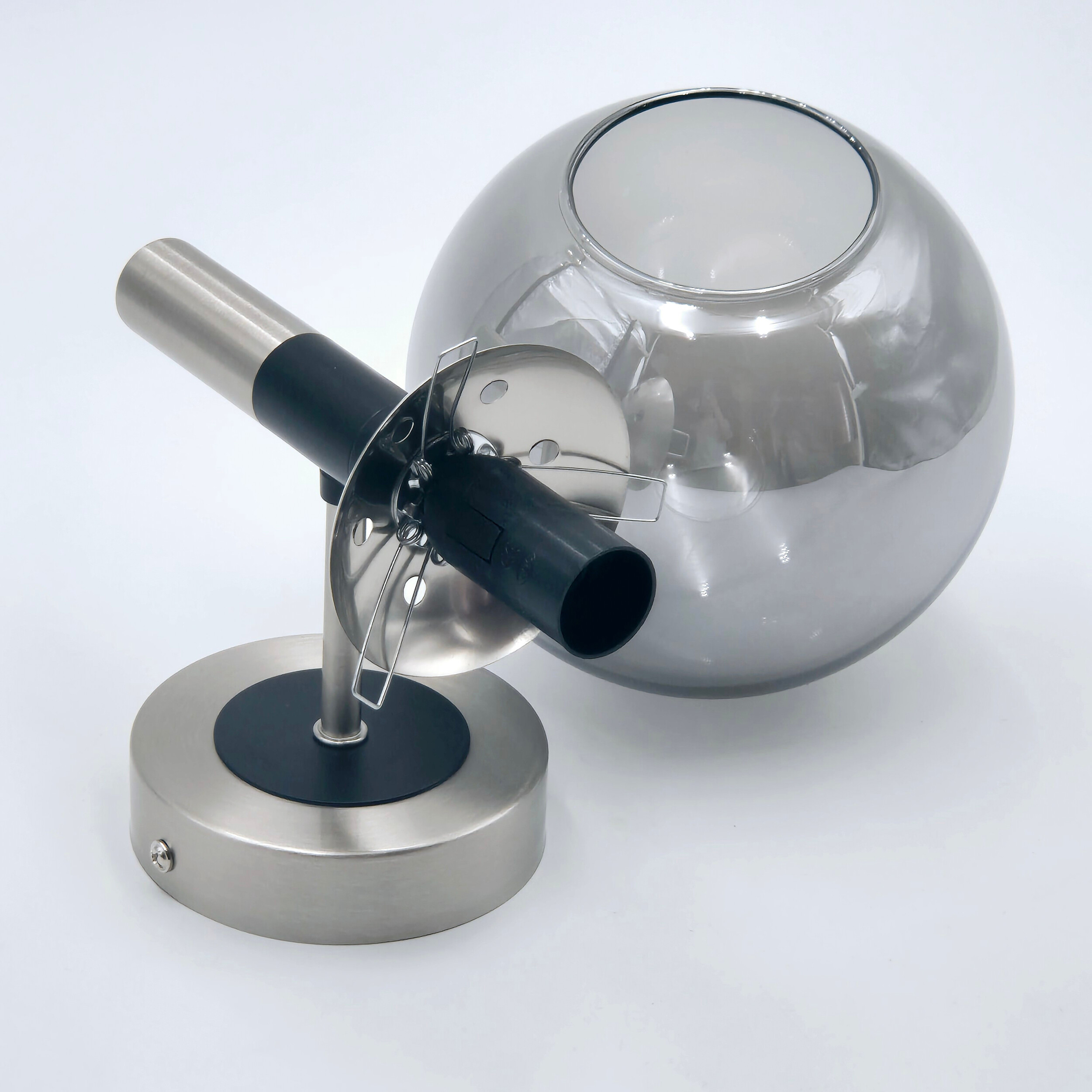 Lamkur Wandleuchte Chrom Stahl Glas B/H/L: ca. 19x26,5x19 cm E14 1 Brennstellen