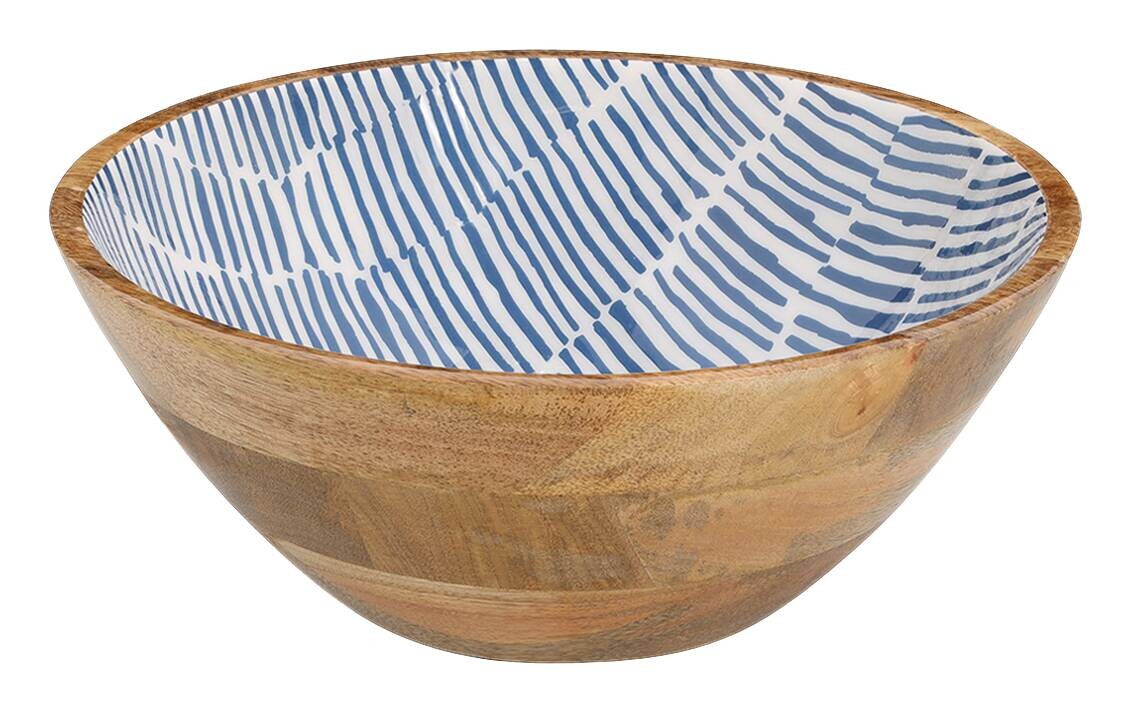 Zeller Schale blau Holz B/H/L: ca. 30x12x30 cm