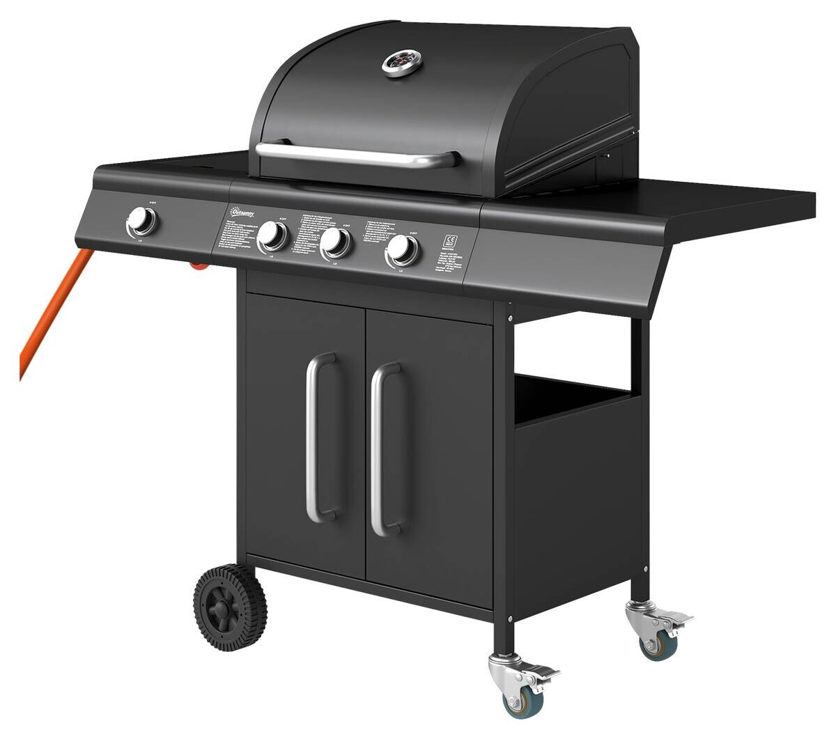 Outsunny Gasgrill Edelstahl B/H/L: ca. 56x110x118,5 cm