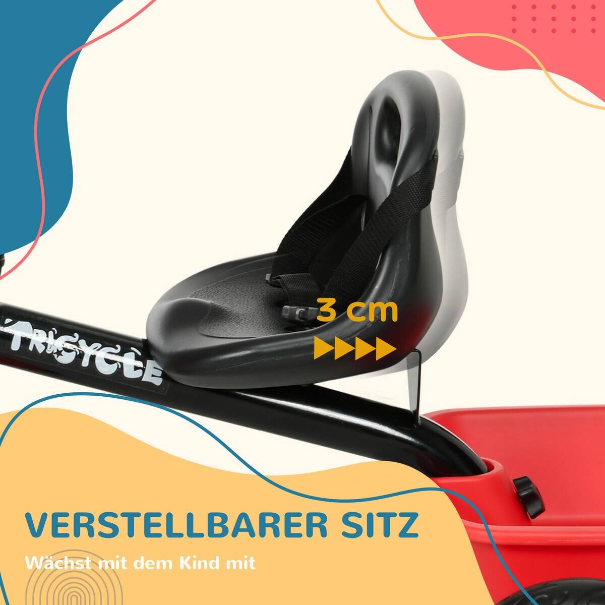 AIYAPLAY Dreirad schwarz B/H/L: ca. 48x80x63 cm