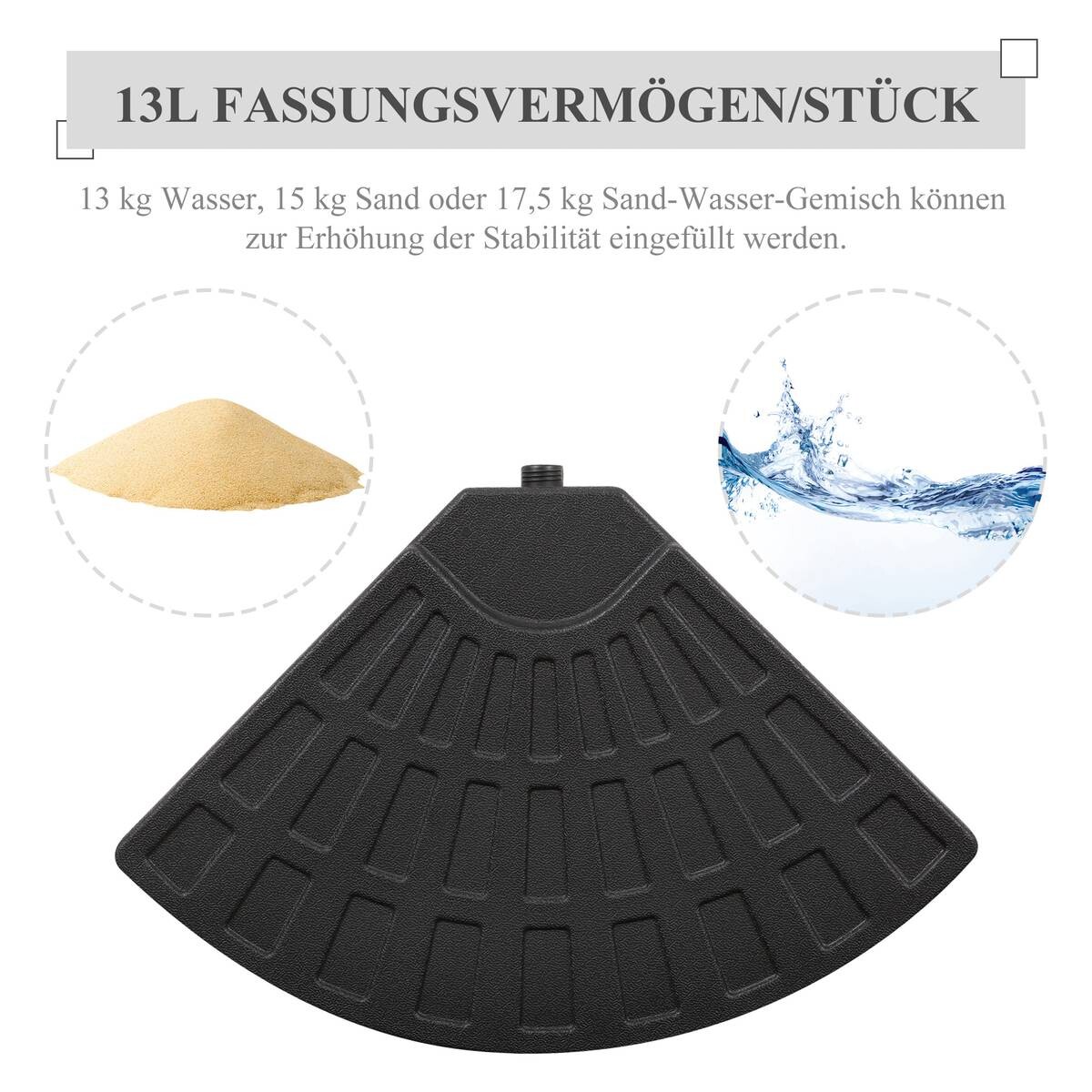 Outsunny Schirmständer mit 4 Teilen