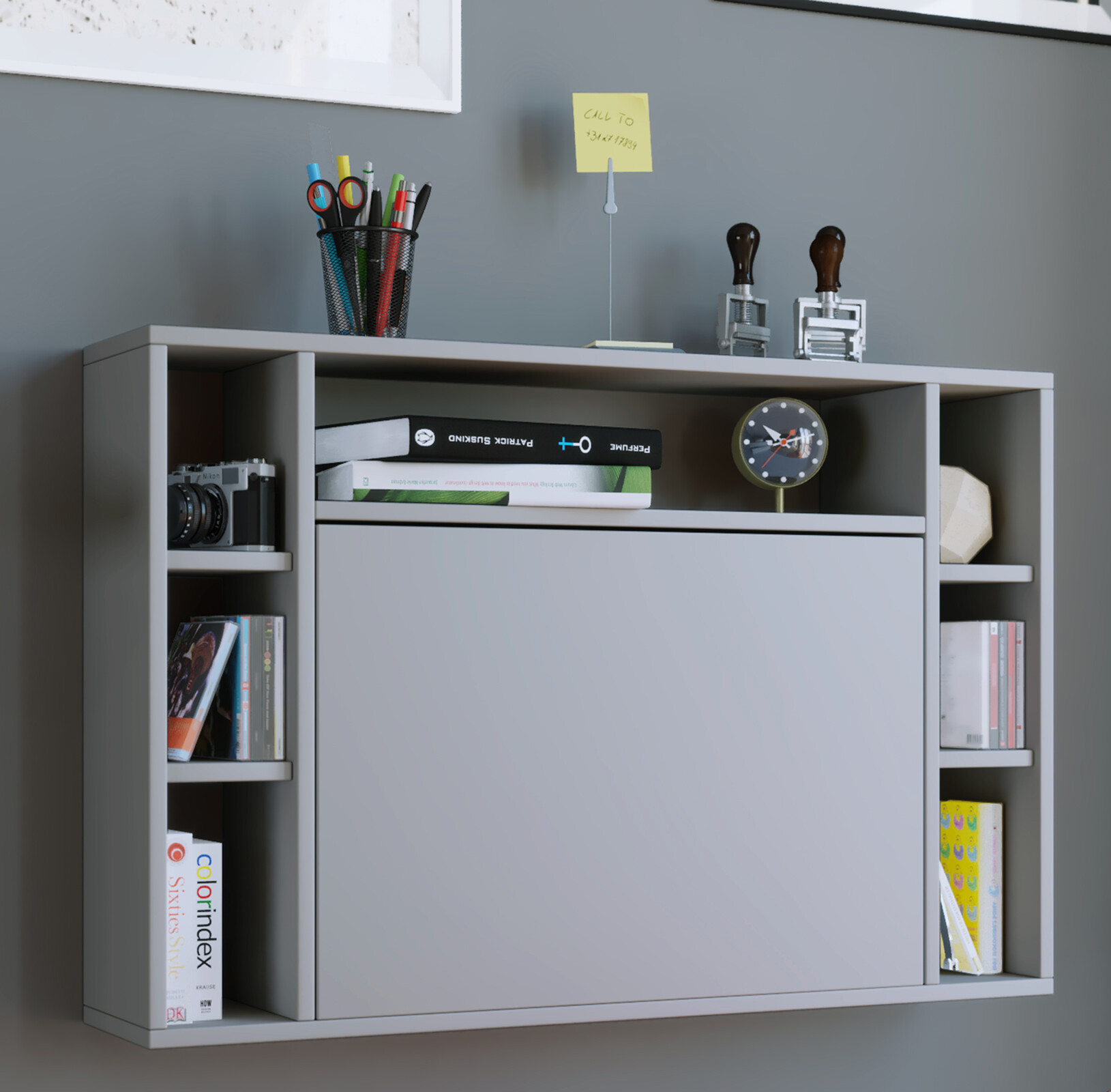 Computertisch Wandila grau