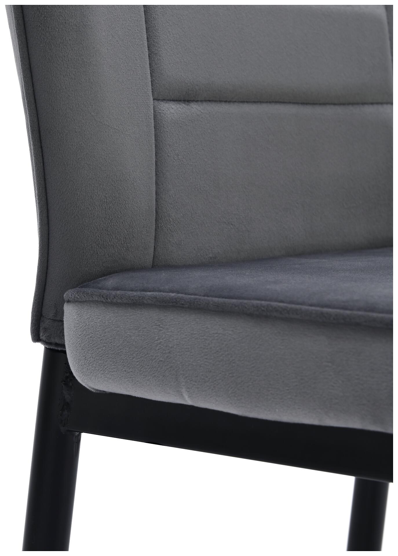 Stuhl Jimmy dunkelgrau Samtoptik B/H/T: ca. 42x87,5x57 cm