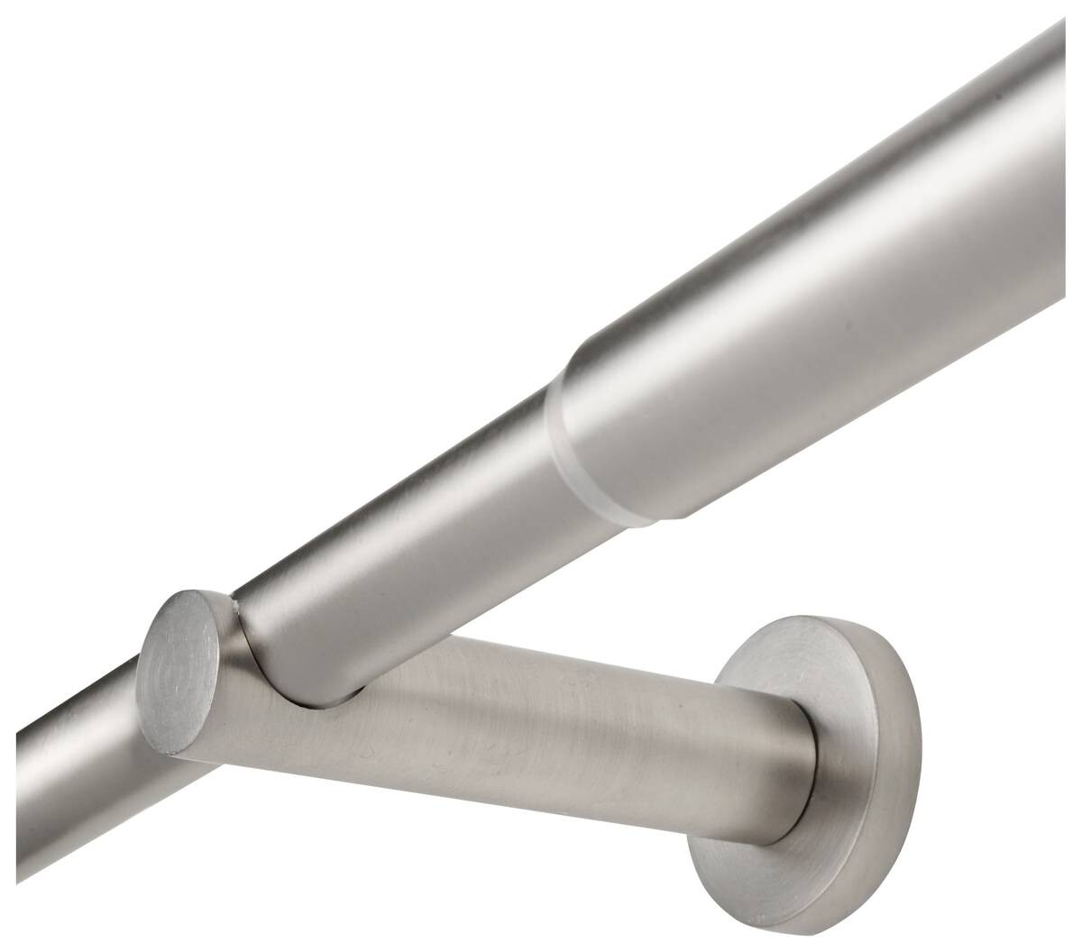 Gardinenstange Edelstahloptik Aluminium ausziehbar von ca. 120 bis 210 cm 1.0 Läufe