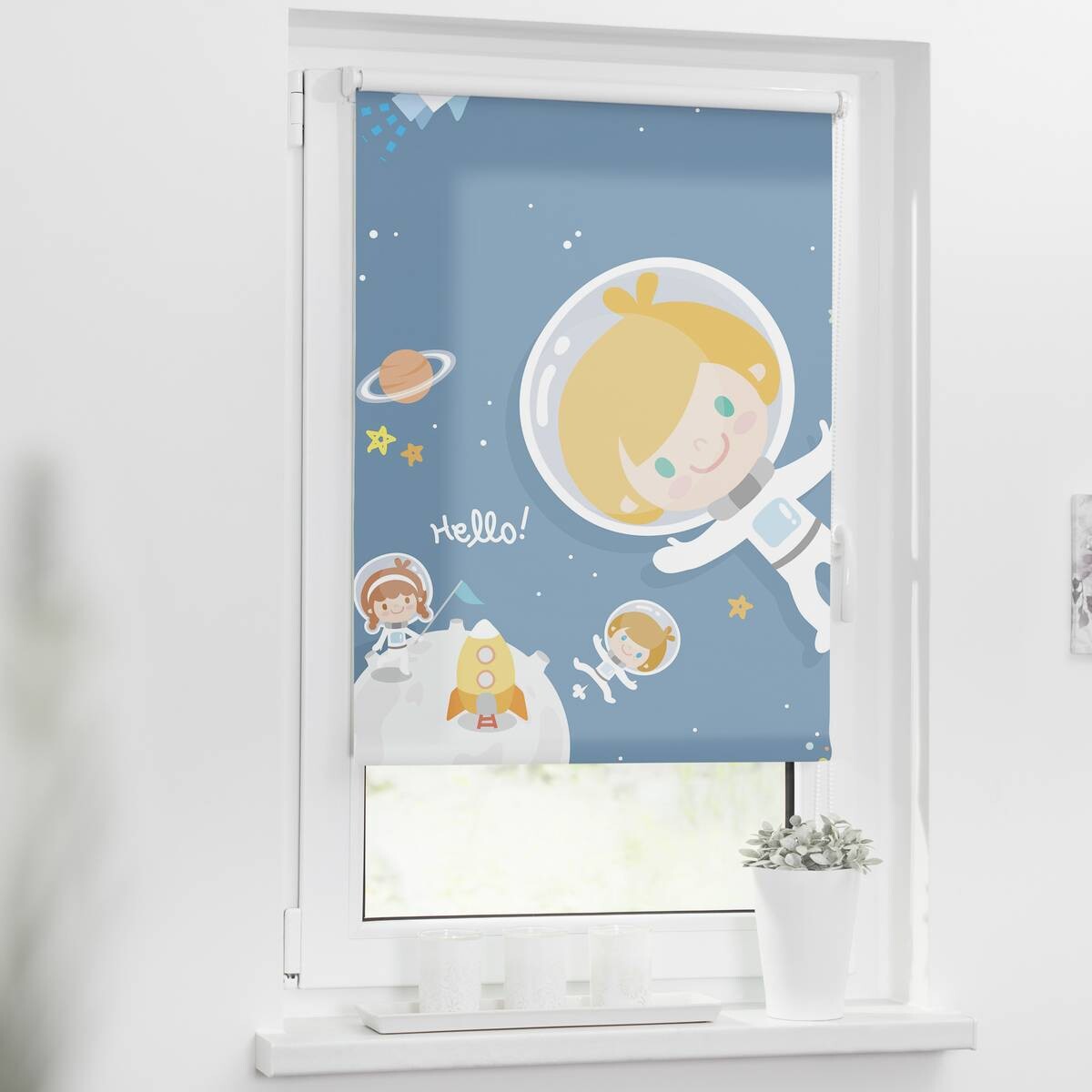 LICHTBLICK Rollo Astronaut blau B/L: ca. 90x150 cm
