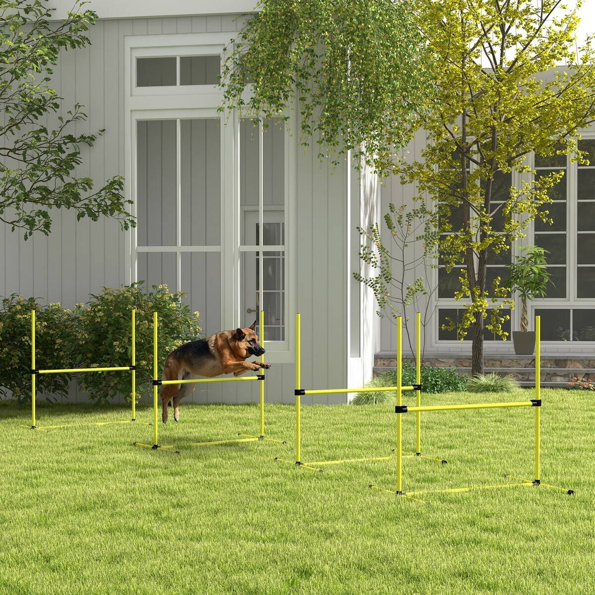 PawHut Hunde-Agility-Set gelb Kunststoff B/H/L: ca. 65x94x99 cm