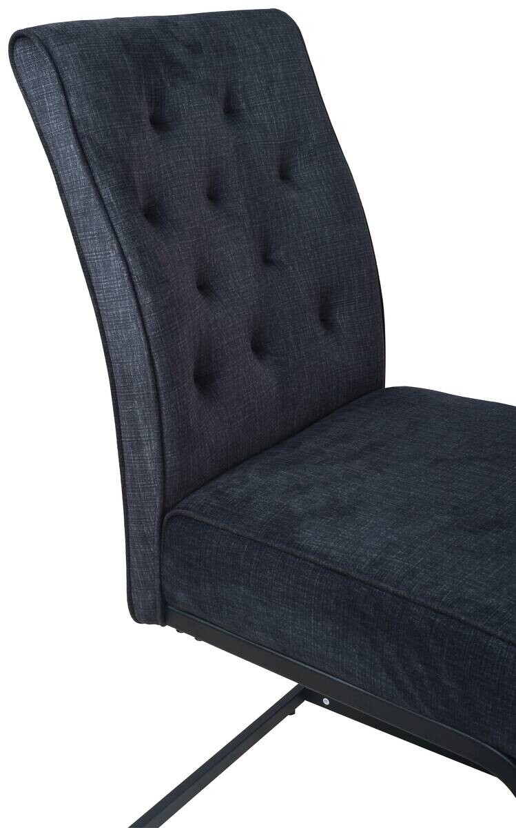 Schwingstuhl Canberra anthrazit schwarz Samtoptik Metall