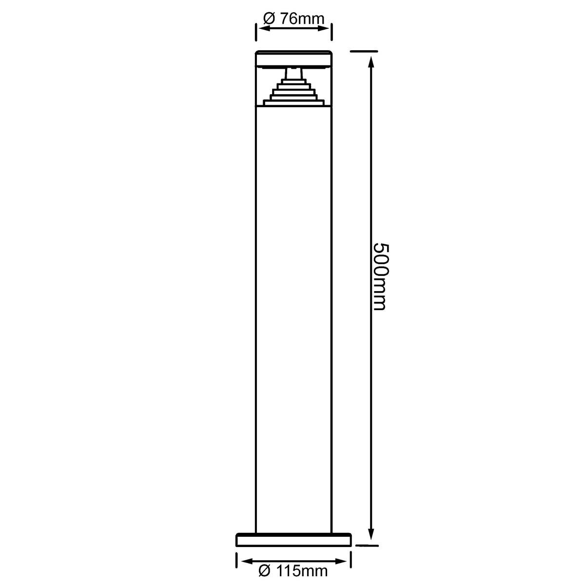 Außenleuchte G43485/82 Edelstahl B/H/T/D: ca. 7,5x50x7,5x7,5 cm