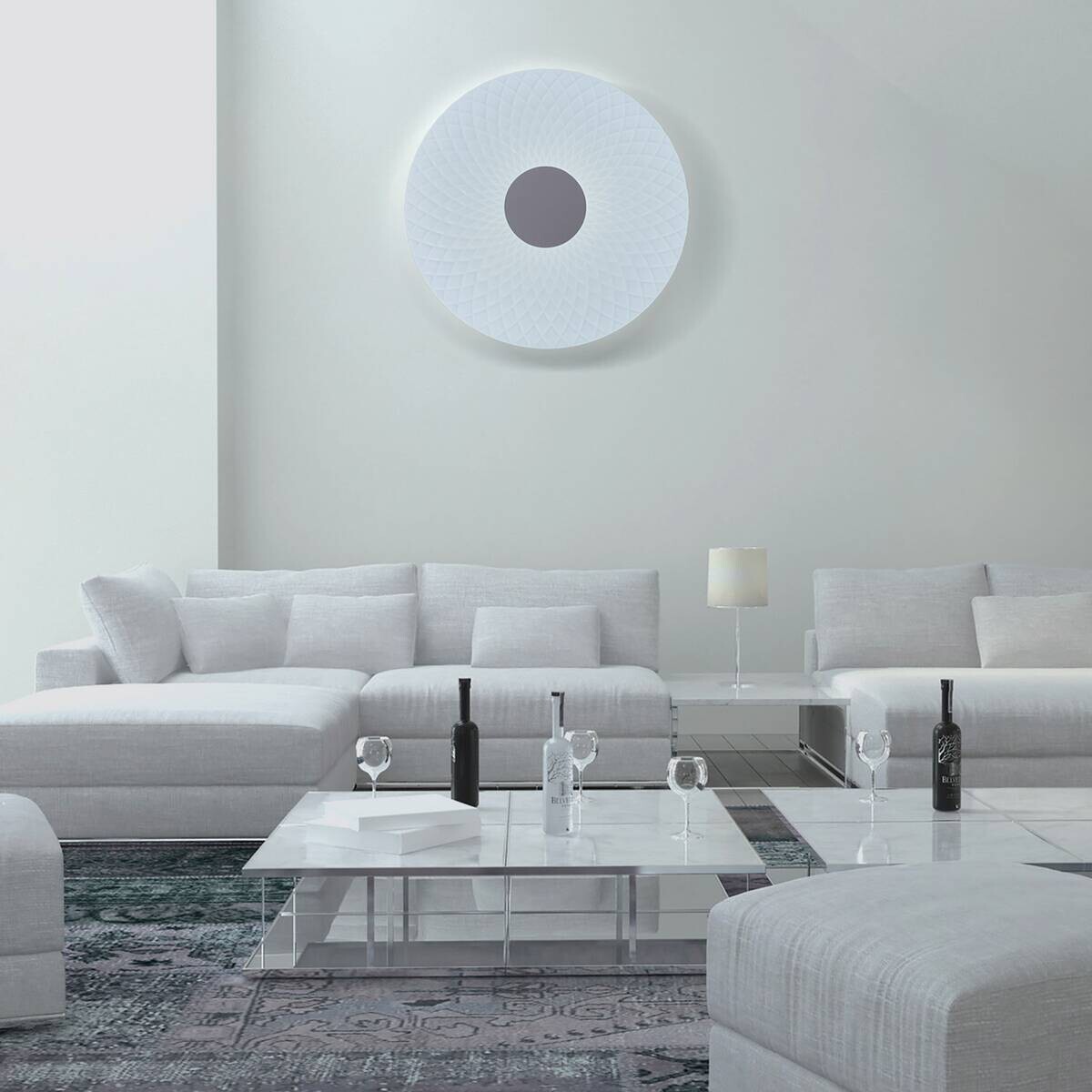 Näve Leuchten Deckenleuchte 1297726 weiß Metall Kunststoff B/H/T: ca. 43x8x43 cm null 1 Brennstellen