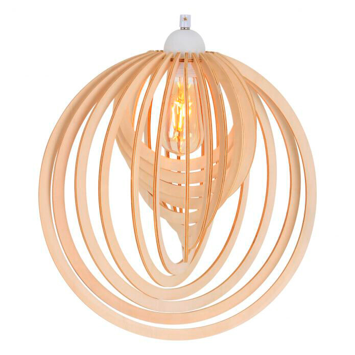 Näve Leuchten Pendelleuchte NV6126827 natur Holz H/L/D: ca. 145x100x40 cm E27 1 Brennstellen