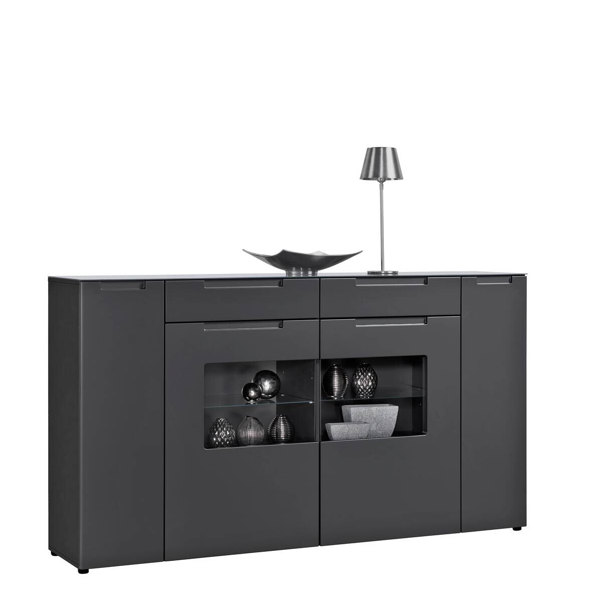 Highboard Mailand anthrazit matt MDF B/H/T: ca. 192x108x40 cm