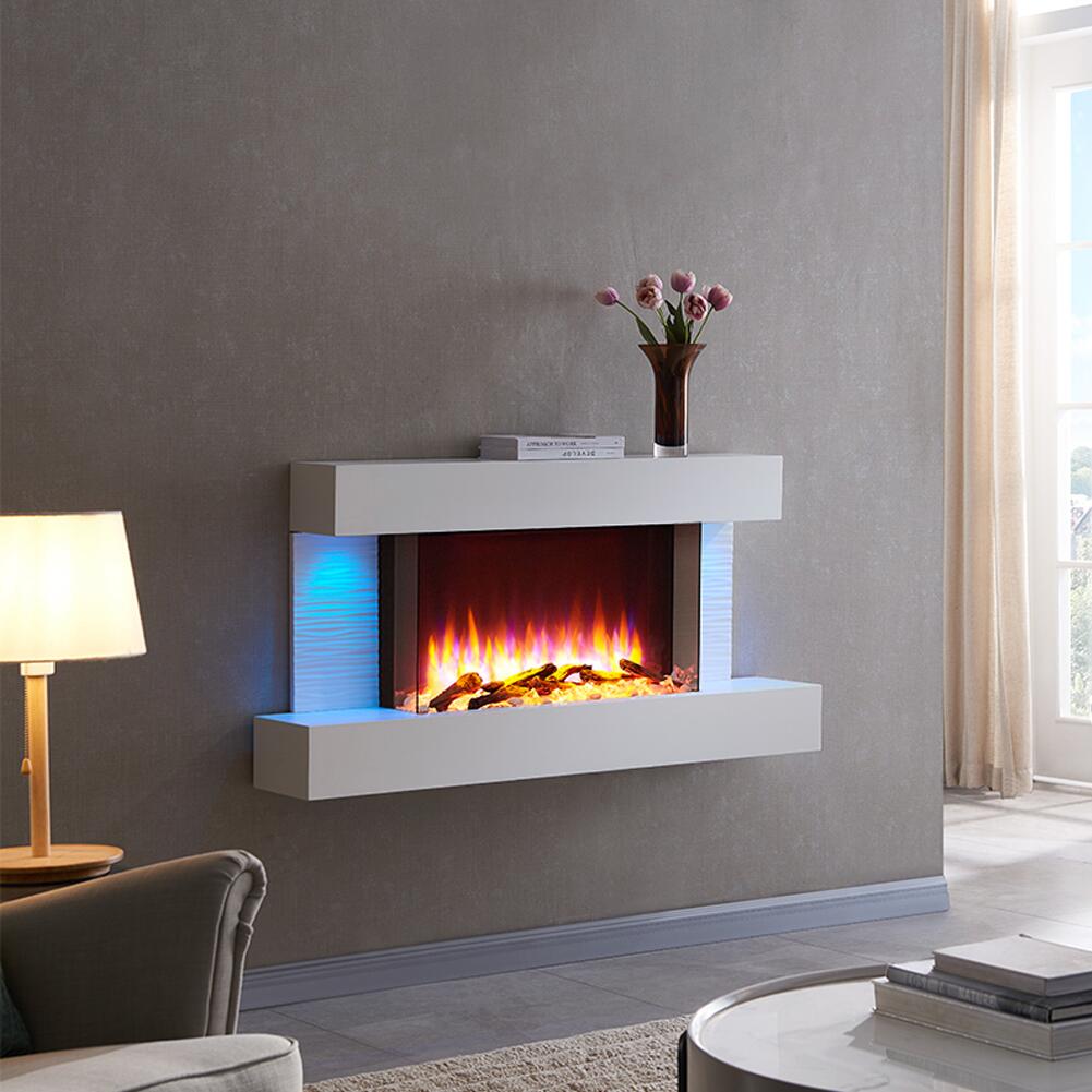 Balderia Wandkamin grau MDF B/H/T: ca. 120x632x24 cm