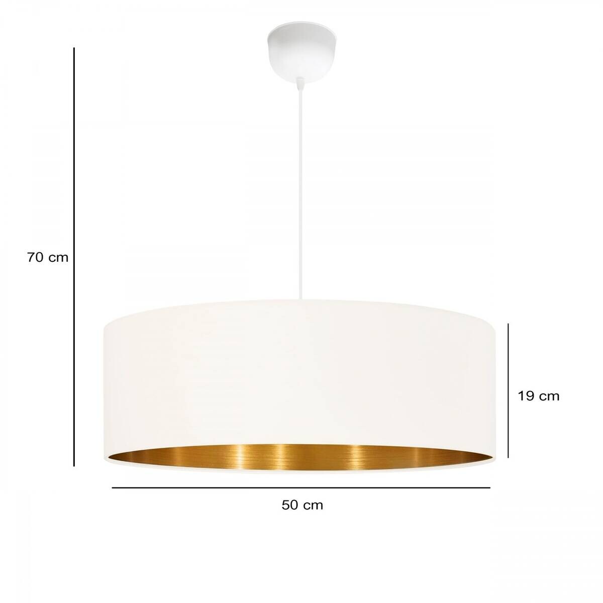 Opviq Pendelleuchte creme gold Stoff B/H/T/L/D: ca. 52x70x52x52x52 cm E27 1 Brennstellen
