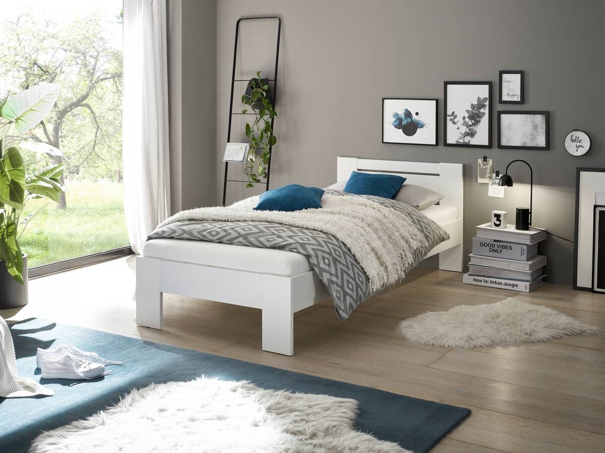 Futonbett Cannes weiß Liegefläche B/L: ca. 90x200 cm