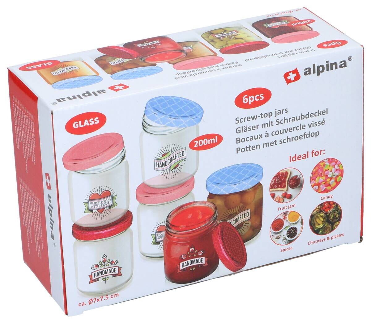 alpina Schraubgläser-Set mehrfarbig