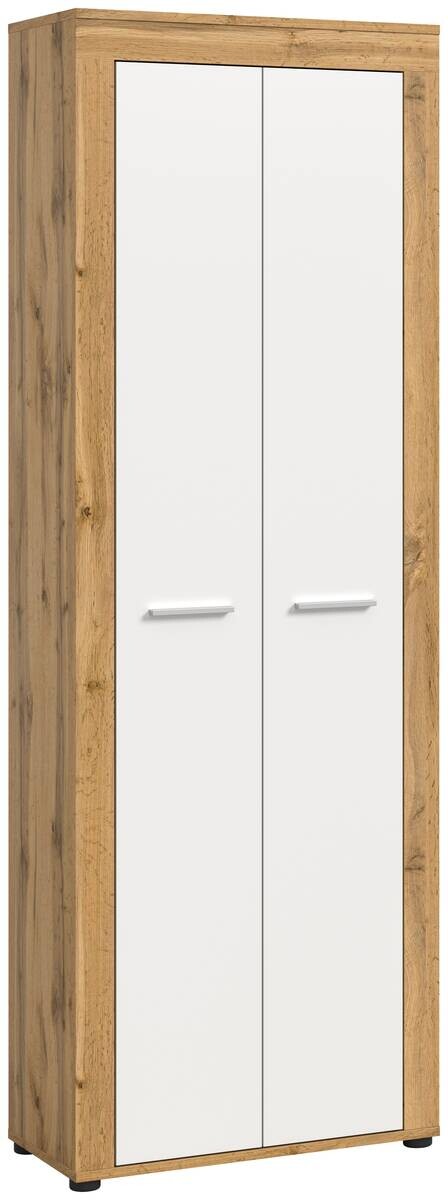 Garderobenschrank JAM Eiche Wotan Nachbildung weiß B/H/T: ca. 64x191x35 cm