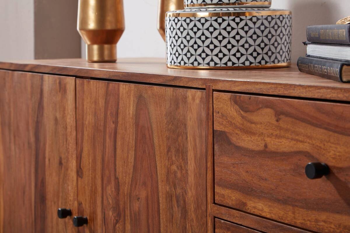 Sideboard schwarz lackiert natur beschichtet B/H/T: ca. 145x75x40 cm