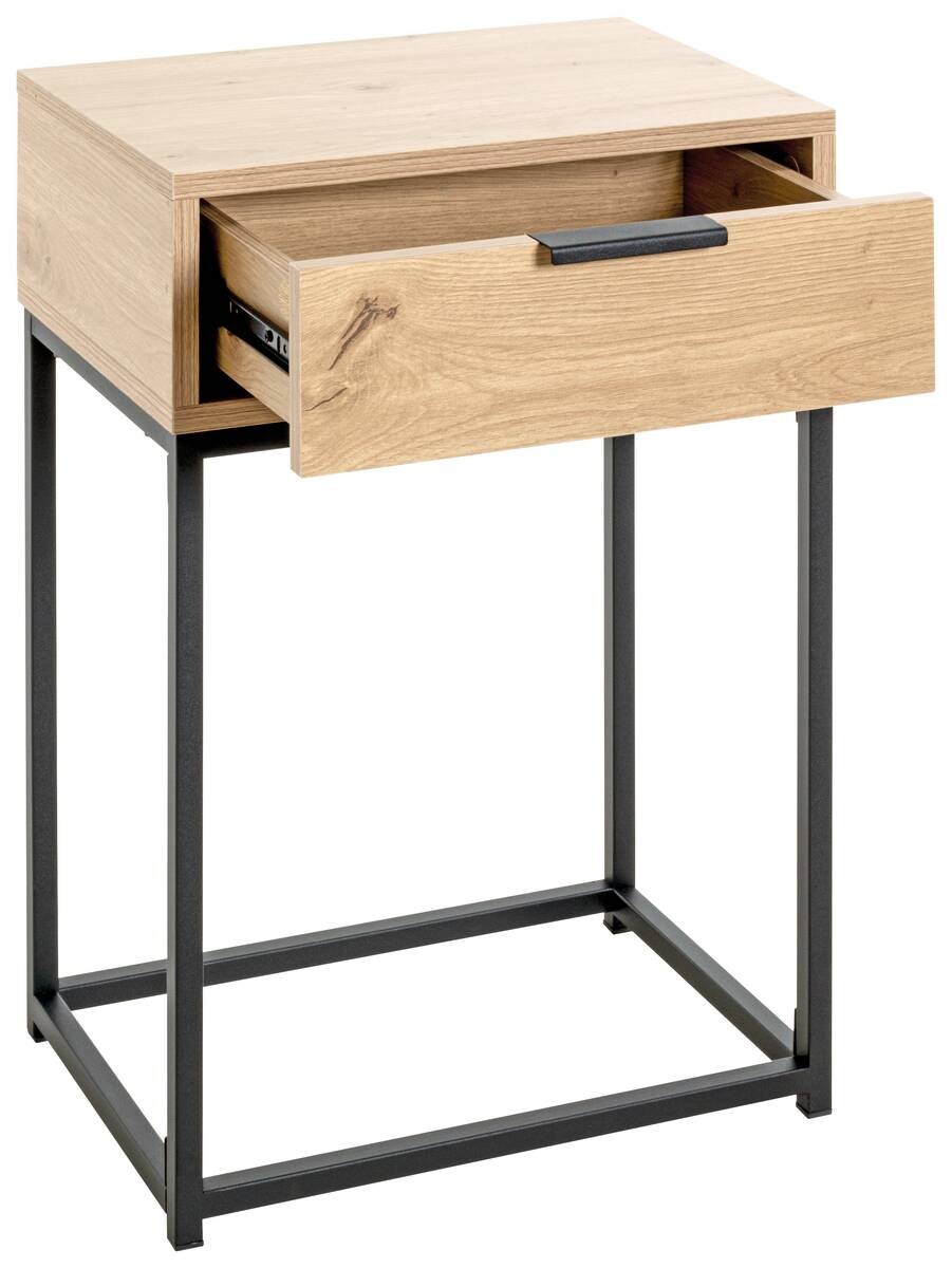 Beistelltisch Eiche hell Nachbildung schwarz B/H/T: ca. 40x60x28 cm