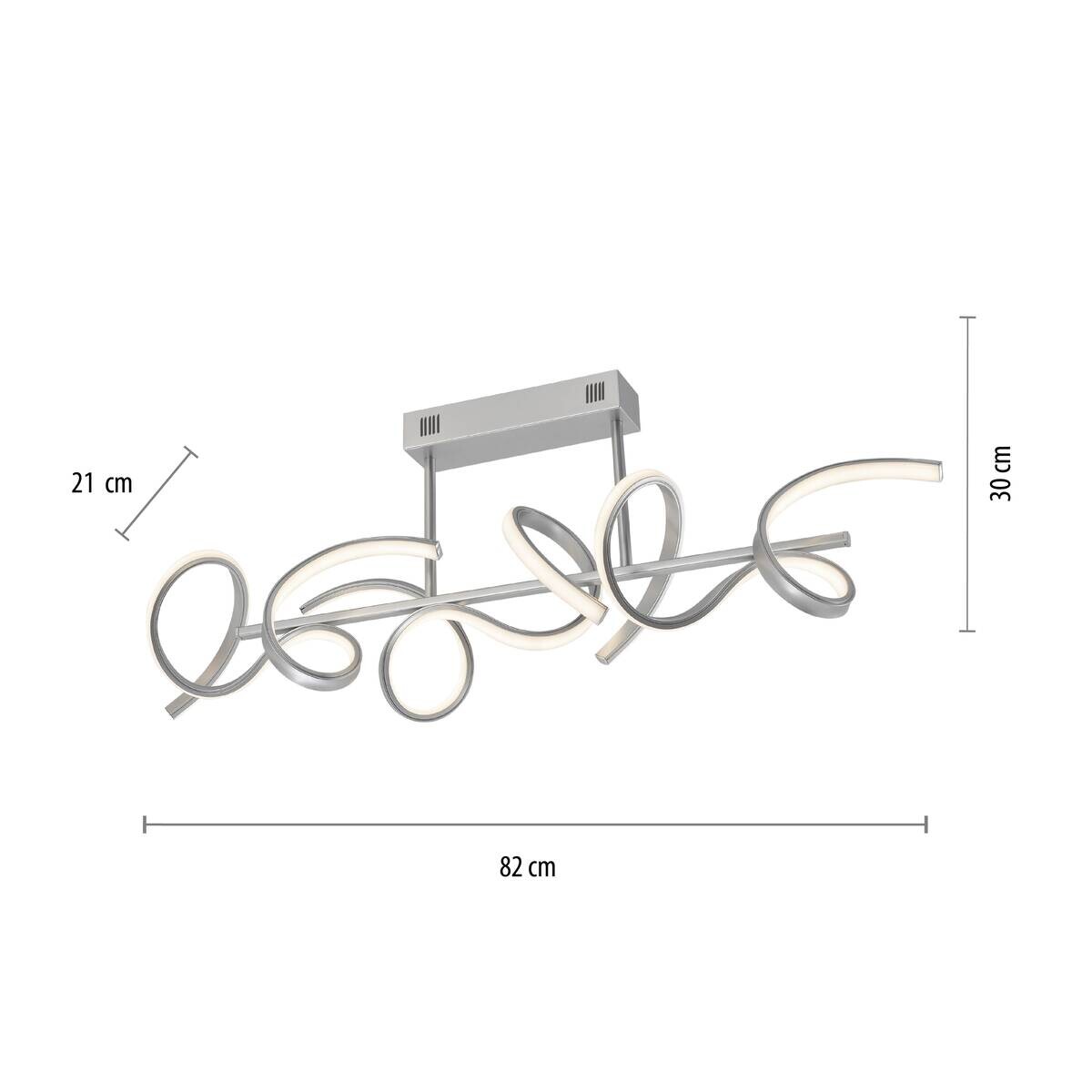 Just Light Deckenleuchte Curls silber Alu B/H/L: ca. 21x30x82 cm