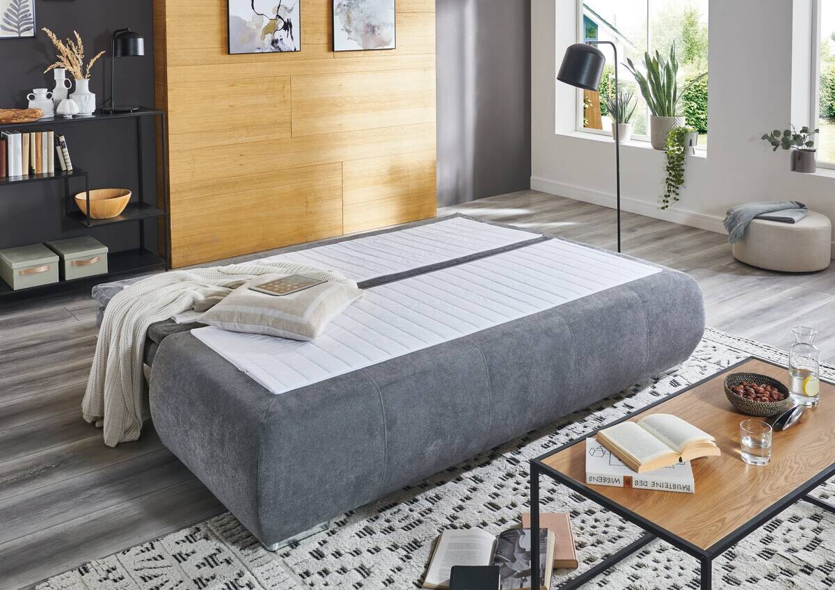 Schlafsofa grau Microfaser B/H/T: ca. 207x94x90 cm