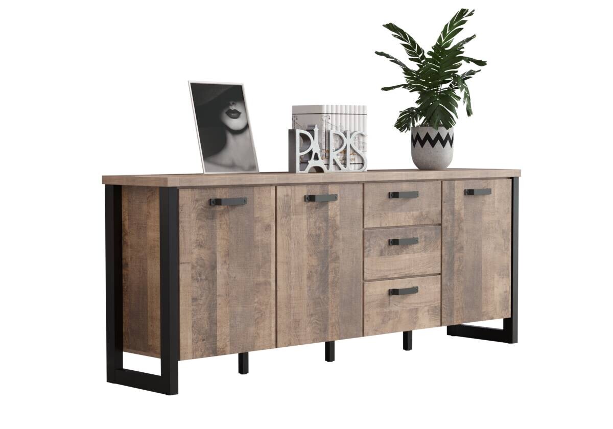 Sideboard Emile Eiche Tabak Nachbildung B/H/T: ca. 214x86x45 cm